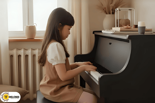 Các loại đàn piano điện tốt nhất cho bé học nhạc 3 Bé gái 7 buổi bên cây đàn piano điện