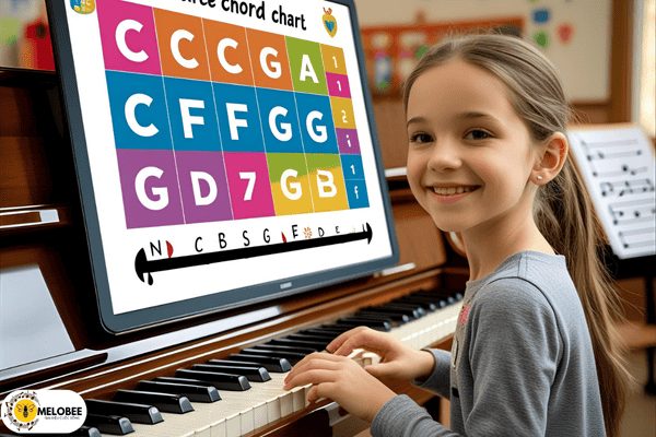 Các hợp âm piano cơ bản nào giúp bé tiếp thu âm nhạc dễ nhất? 3 Bé gái học các hợp âm piano cơ bản trên đàn điện