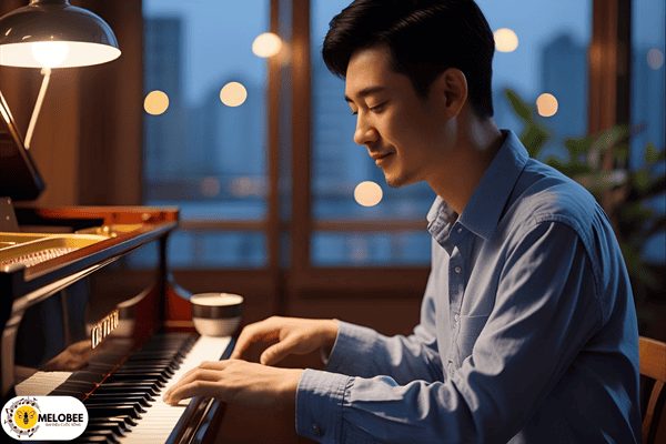 Người trưởng thành học piano để thư giãn sau giờ làm