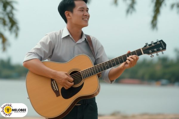 chàng trai đánh đàn